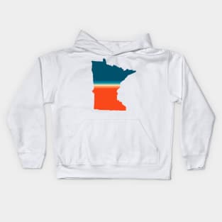 Minnesota State Retro Map Kids Hoodie